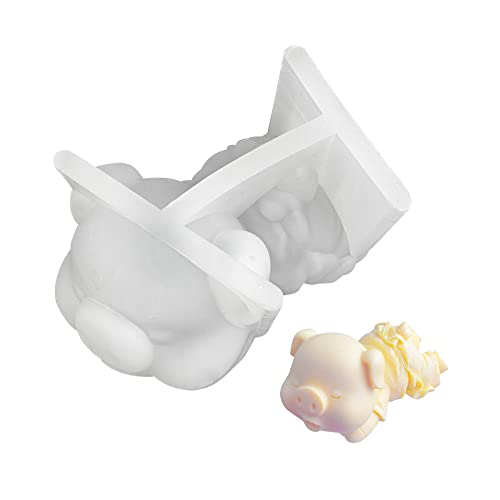 Gativs Schwein Silikon 3D Schweinchen Epoxidharz Formen Schokoladenform Kerzenform 3D Tier Harz Harz Gießform Piggy Gießform Animal Resin Mold Seife Form Craft DIY Eis Fondant Schokolade Mousse Kuchen