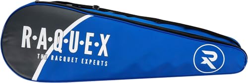 Raquex Badmintontasche für 3 Schläger – Badmintonschlägertasche oder Squashschlägertasche, Verstellbarer Schulterriemen – Sport-Schlägertasche (Doppel-/Dreifachtasche) (Tasche, Blau)