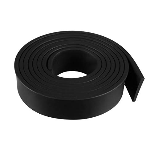 sourcing map Gummidichtung Gummistreifen Massiver Rechteck 15 mm Breit, 2 mm Dick, 1 Meter Lang, Schwarz