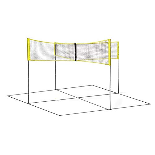 Nrkin Beachvolleyball Netz Set, Volleyball Netz,Beachvolleyball-Netz,volleyballnetz 4 Personen,Tragbares PE Langlebiges Cross Volleyballnetz Trainingsnetz.- 150cm 50cm/59.0619.69in On Each Side