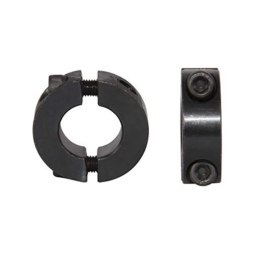 2 Stück Klemmkragen schwarz oxidiert beschichtet 1" Bohrgröße 1-3/4" OD mit 1/4-28 Stellschraube