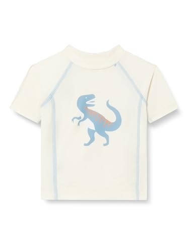 Playshoes Unisex Kinder UV-Schutz Bade Shirt Schwimmshirt Badebekleidung, Dino Ecru, 98/104