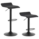 WOLTU Barhocker BH159sz-2 2er Set Barstuhl Tresenhocker Bistrohocker Designer Hocker, höhenverstellbar drehbar, Kunstleder Stahl, Schwarz