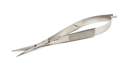 blueINOX Federschere – Mikroschere nach Hepp-Scheidel mit gerader Klinge für feine Arbeiten (12,5 cm, Edelstahl)