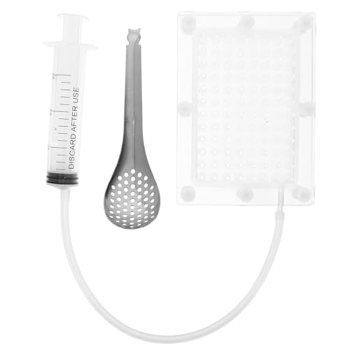 HEMOTON 1 Satz Kaviar Maker Box Kunststoff Kaviarlöffel Molekulare Gastronomie Kit Kaviar Spender Kaviarhersteller mit Infuser Sieblöffel Kaviarspender Molekulargastronomie