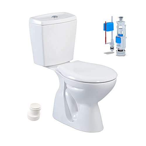 Stand-WC mit Taharet Keramik-Spülkasten Softclose WC-Sitz Toilette WC Senkrecht Boden