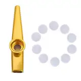 Fazvncv Metall-Kazoo mit 10 Flöten-Membranen, Mund-Kazoo-Musikinstrumente, guter Begleiter für Ukulelen, Violine, Gitarre, Klavier