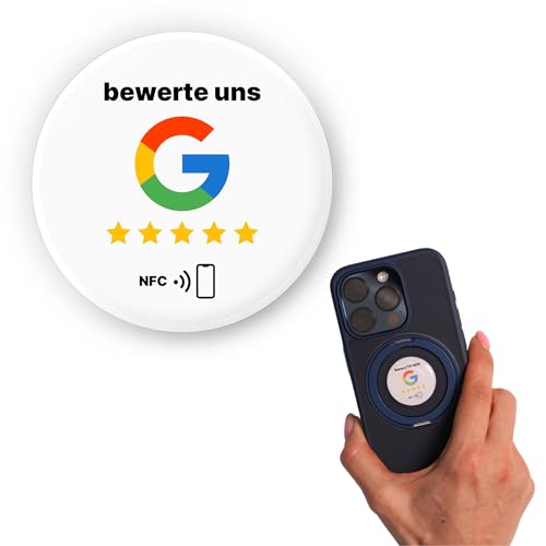 Google Bewertungs-NFC Sticker – einzeln – selbst einrichten & überschreibbar – 3 cm Ø – Perfekt für Gastronomie, Dienstleister & Einzelhandel (1)