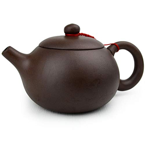 Teekanne Chinesische Gongfu cha Xishi Kanne, 210 ml, violette Tonkeramik, Zini für losen Tee (dunkelbraun)
