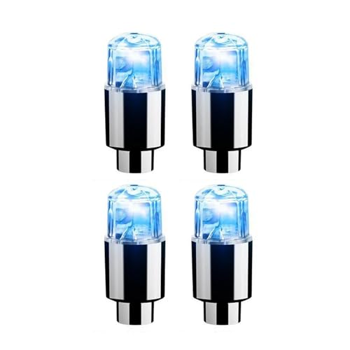 beabadoobee 4 Stücke Reifenventilkappen Lichter Ventil LED Auto Motorrad Radfahren Rad Laterne Speichen Nabe Reifen Lampe Radkappen Auto Reifen Zubehör Werkzeuge für Reifen Räder (Color : Blue)