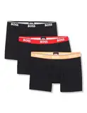 BOSS Herren Power 3-Pack Bold Logo Boxer Briefs Retroshorts, Peach Pitt Band/Pink Punch Band/Black Band, Medium