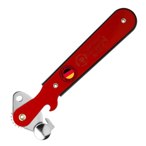 Westmark Hebeldosenöffner "Columbus" – Schmaler Dosenöffner mit Kapselheber ideal zum Öffnen von Konservendosen und Flaschen – Rot, 1025227R
