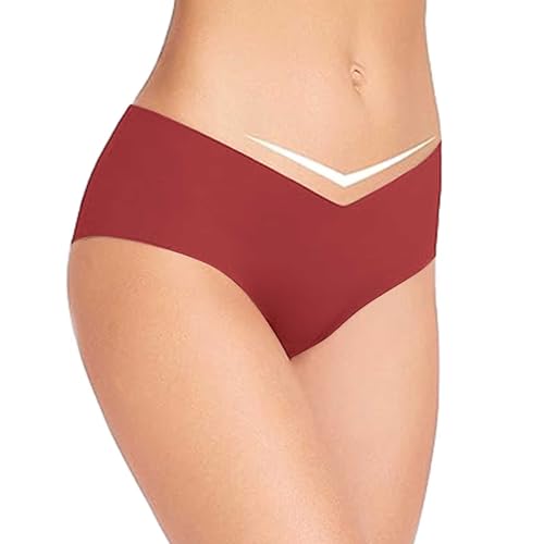 Postnatale Unterwäsche niedrige Taille, Reine Baumwolle, atmungsaktiv, schnell trocknend, sexy Slips Sexy Unterwäsche Damen Netz (Red, S)