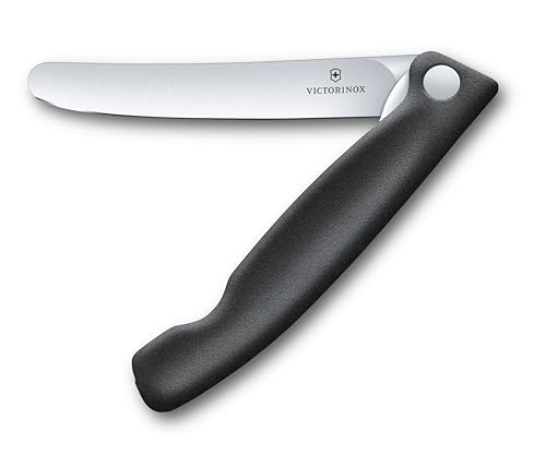 Victorinox, Swiss Classic, Profi Tomaten- und Tafelmesser, Extra Scharfe Klinge, gerader Schliff, 11 cm, Robuster Kunststoffgriff, Rostfreier Stahl, schwarz