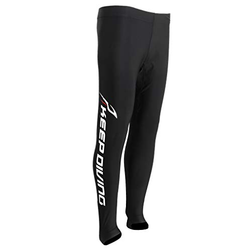 Baoblaze Herren Badehose Eng und Lang, Schwimmhose Tauchanzug Pants, Surfing Diving Snorkeling Men Warm Wetsuit Long Pants, Surfing Swimming Canoeing Legging, Surfhose Wassersport Schwarz, L