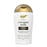 OGX Nourishing Coconut Milk Shampoo (88,7 ml), feuchtigkeitsspendendes Haarpflege Shampoo in Reisegröße mit Kokosmilch und Kokosöl für trockenes Haar