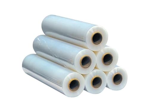 6 x Stretchfolie 23my 500mm x 150m 1,5kg (Transparent) Wickelfolie, Packfolie, Palettenfolie, Dehnfoli,