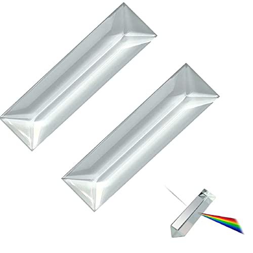 Dreieckiger Prismen,Glas Prisma Spektrometer,Kristall Prisma Dreieck,Prisma Lichtbrechung,Prisma Kristall,Kristall Dreieckiger,Prisma Kinder,Für Sonnenlichtspektrum Und Regenbogeneffekt(2 Stück)