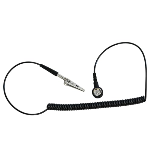 BERNSTEIN ESD Erdungsleitung 1800mm (10mm/Bananenstecker) + Erdungsstecker (1x10 Druckknopf und 2x4mm Bananenstecker-Buchse) | 3 x 1 MOhm Sicherheitswiderstand als Erdungsanschlusspunkt