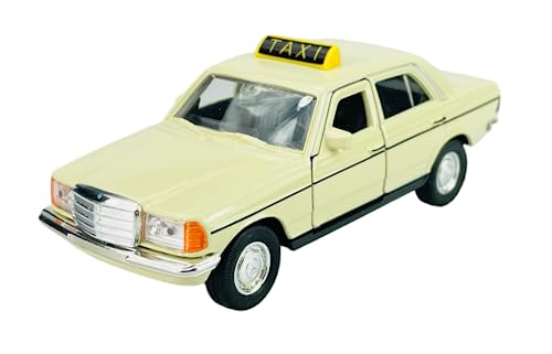 Welly Mercedes-Benz W123 E-Klasse Limousine Beige Taxi 1975-1986 1/34-1/39 Metal Modell Auto Die Cast Neu im Kasten