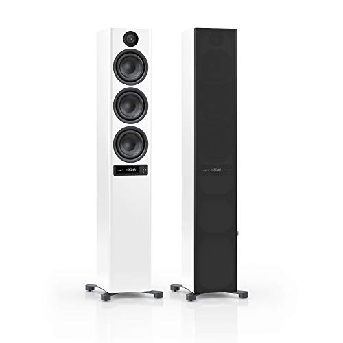 Nubert nuPro XS-6000 RC | Weißes Standlautsprecherpaar | 2 Stück High End Lautsprecher | Bluetooth Lautsprecher aptX HD | Kabellose Verbindung High Res 192 kHz/24 bit | Standboxen 3,5 Wege