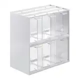 SOTECH Schüttenkasten Set 267 x 292 x 150 mm weiß mit 6 Schütten (0,9 Liter, glasklar/transparent) Mehlschütte für Oberschränke ab 300 mm Korpusbreite