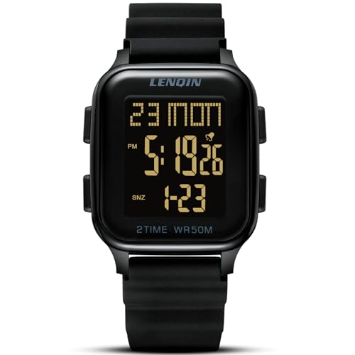 LN LENQIN Uhren Herren Herren Uhr Digital Armbanduhr 30m Wasserdicht Sport Herrenuhren mit Wecker, Stoppuhr, LED-Hintergrundbeleuchtung Digitaluhr für Männer