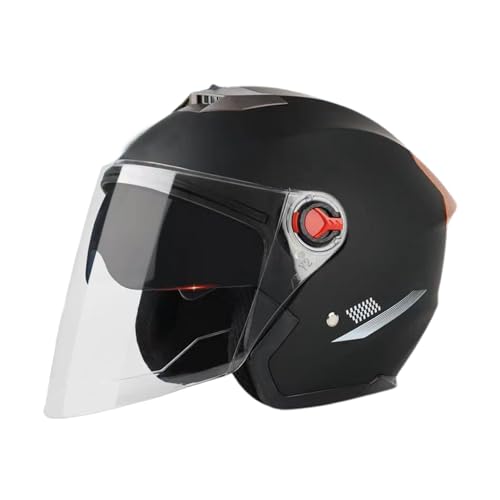 Roller Helm Mit Visier, Motorrad Helme Für Herren, Motorrad-Helmabdeckung Mit Offenem Gesicht, Moped-Motorradhelme Mit Klarem Visier, Sonnenschutz Für Damen Und Herren Gegen Wind Im Winte