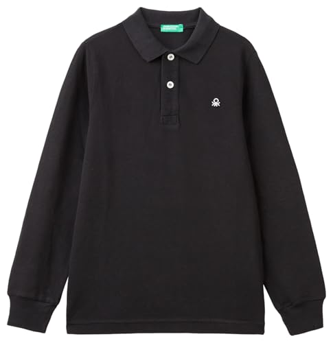 United Colors of Benetton Jungen Maglia Polo M/L 3089c300z Polohemd, Schwarz, 150 cm