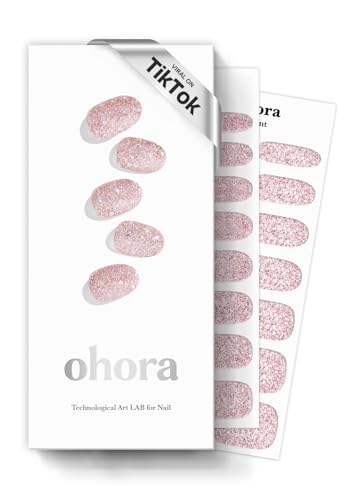 ohora Halbgehärtete Gel-Nagelstreifen von (N Pixie Dust) – Funktioniert mit allen Nagellampen, Salonqualität, langlebig, einfach anzubringen und zu entfernen – inklusive 2 Vorbereitungspads