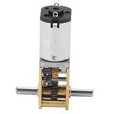 Doppelwellen Getriebemotor, DC 3V/6V/12V Metall Schneckengetriebe Motor Untersetzungsmotor 3mm D-Förmige Welle, Für Etikettiermaschinen, Vorhänge, Öfen (DC12V 200RPM)