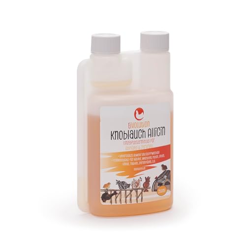 Eivolution Knoblauch Allicin Tränkenzusatz für Geflügel - Hühner, Tauben & Wachteln - 250ml - Fördert Stoffwechsel und Verdauung - 100% natürlich - Flüssiges Einzelfuttermittel mit Knoblauch