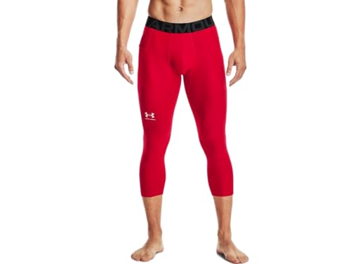 Under Armour Men's Armour HeatGear 3/4 Leggings, Red (600)/White, X-Large