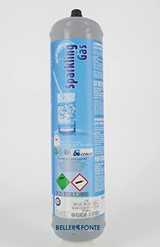 Bellerofonte Co2 Einweg Zylinder Flasche 600 gr E290 Kohlesäure Anschluss 11x1 M für Wassersprudler, Kühlaggregate und Trinkwasserspender, 1 Stück