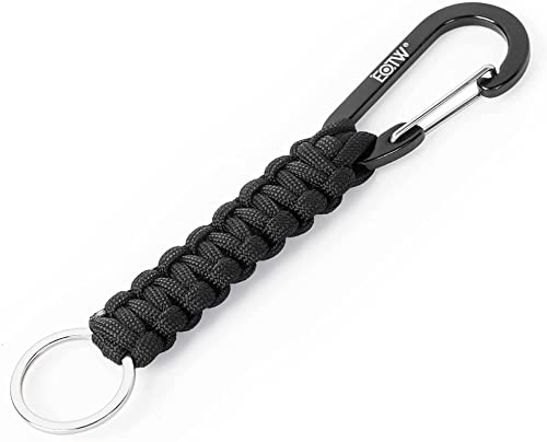 EOTW Paracord Schlüsselanhänger Karabiner Karabinerhaken D Ring Schlüsselband Schlüsselring für Motorrad Auto Camping Wandern Männer Frau Kinder (1 Schwarz)