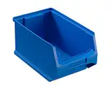 aidB Sichtlagerbox, stabile Stapelbox aus Kunststoff, Lagerbox, ideal für Kleinteile (3.0-235x145x125, rot, blau, gelb, grau) (Blau)