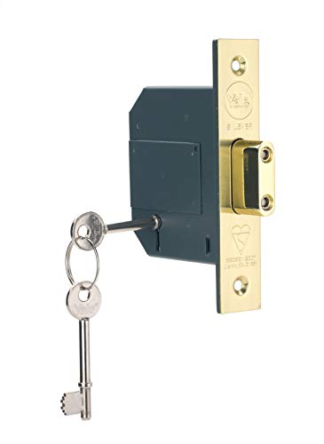 Yale B-BSDL-2.5-PB Einsteckschloss mit 5 Hebeln, für Außentüren geeignet, Messing-Finish, 64 mm