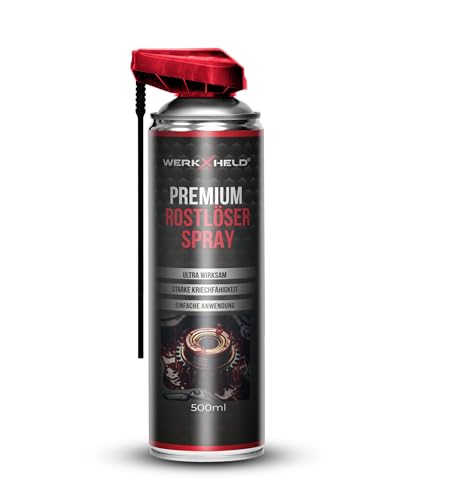 WerkXheld Rostlöser-Spray 500ml | Extrem starker Rostentferner & Kriechöl für Metall, Fahrrad, Auto & mehr | Anti-Rost-Spray | Multifunktionaler Entroster & Glühkerzenlöser