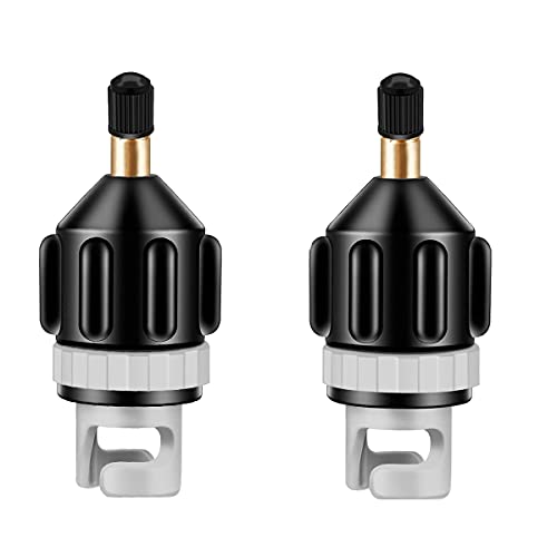 2PCS Sup Pumpenadapter Schlauchboot Ventil Adapter, Elektrische Pumpe Kopf Stecker Luft Ventil Konverter, Standard Konventioneller Luftventiladapter für aufblasbares Ruderboot, Stand up Paddling Board