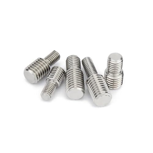 1/10 Stück 304 A2 Edelstahl-Gewindeadapter Stecker auf Stecker M3 M4 M5 M6 M8 M10 M12 M14 M16 auf M20 Doppelkopf-Übertragungsschraubenbolzen(5pcs M4x6-M5x6)