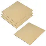 4 Stück Messingblech, Größe 100x100 mm, Dicke 1 mm, Naturfilm-befestigte Messingbleche