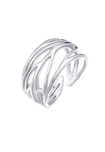 Elli Ring Damen Wickel Blatt Ornament in 925 Sterling Silber