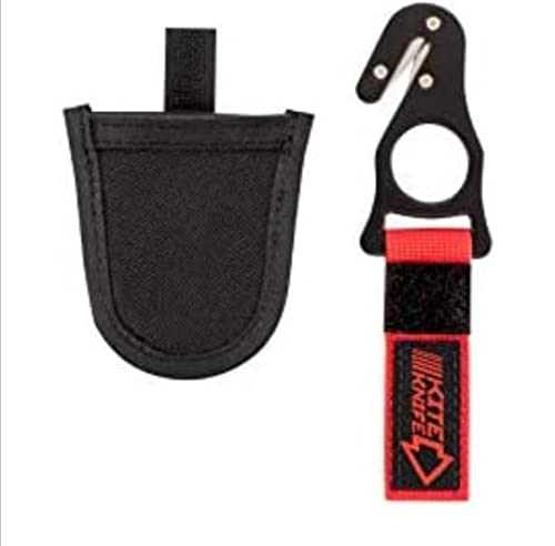 haihong Geschirre Drachenhaken Sicherheitsmesser Paragliding Fallschirmspringen mit Tasche 2020 Rot/Schwarz SK16