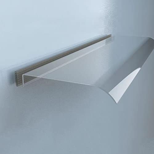 Vordach Überdachung Haustürvordach Pultvordach,Pultbogenvordach aus 3.5 Mm Transparent Polycarbonat,Moderne Vordach für Haustür,Uv Regen Schneeschutz für Tür Fenster Veranda (40x120cm/16"x47")