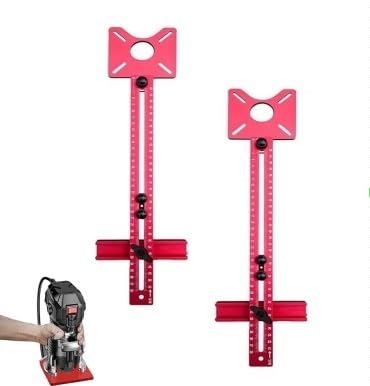 Saker 4-in-1 Oberfräsen-Fräsnutenhalterung, Saker Oberfräsen-Fräsnutenhalterung, verstellbares Schrankschablonenwerkzeug, Schrank-Hardware-Vorrichtung, Aluminium-Frästisch-Einlegeplatte for Holzbearbe