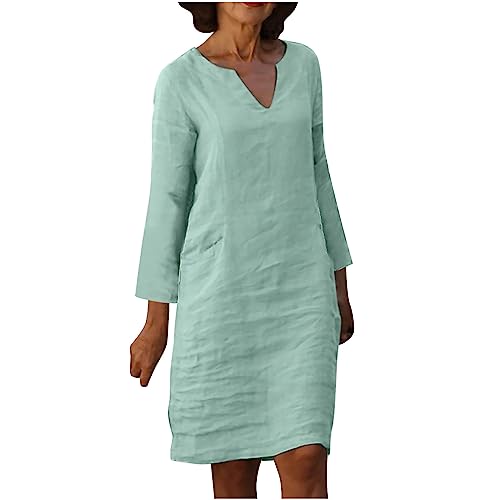 Damenkleid, Herbst, Winter, Lounge, langärmelig, Baggy-Kleid, fließend, bequem, niedlich, mintgrün, S
