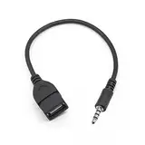 Coomoors 3.5mm Männlicher AUX Audio Stecker Autoradio Musical USB A auf Adapter Weiblicher Auto Konverter Adapter Kabel Schnur Steckverbinder für Car Stereos, Auto-GPS, CD, DVD-Audio - Schwarz