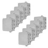 REV Verteilerkasten, 7-fach Abzweigkasten-Verteilerdose 75x75x40mm, IP54, 10 Stück, grau