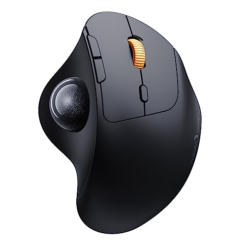 ProtoArc EM04 Kabellose Trackball Maus Bluetooth, 2.4GHz wiederaufladbare ergonomische Maus, 5 DPI einstellbar, Daumensteuerung, Multi-Geräte, für PC, iPad, Mac, Windows