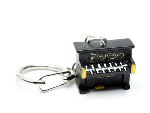 Miniblings Klavier Schlüsselanhänger Piano Musik 3D swrz - Handmade Modeschmuck I Anhänger Schlüsselring Schlüsselband Keyring